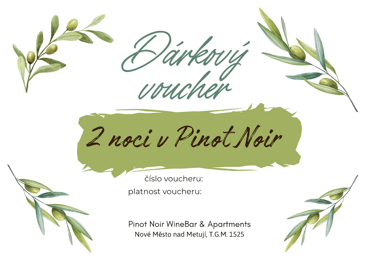 Koupit dárkový poukaz na ubytování v Pinot Noir
